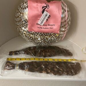 Brown 100% Human Hair Extensions Wigs